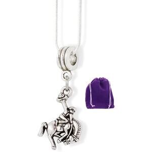 Bucking Bronco Rodeo Cowboy Charm Snake Chain Necklace